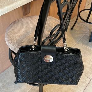 Kate Spade Astor Court black leather quilted handbag
